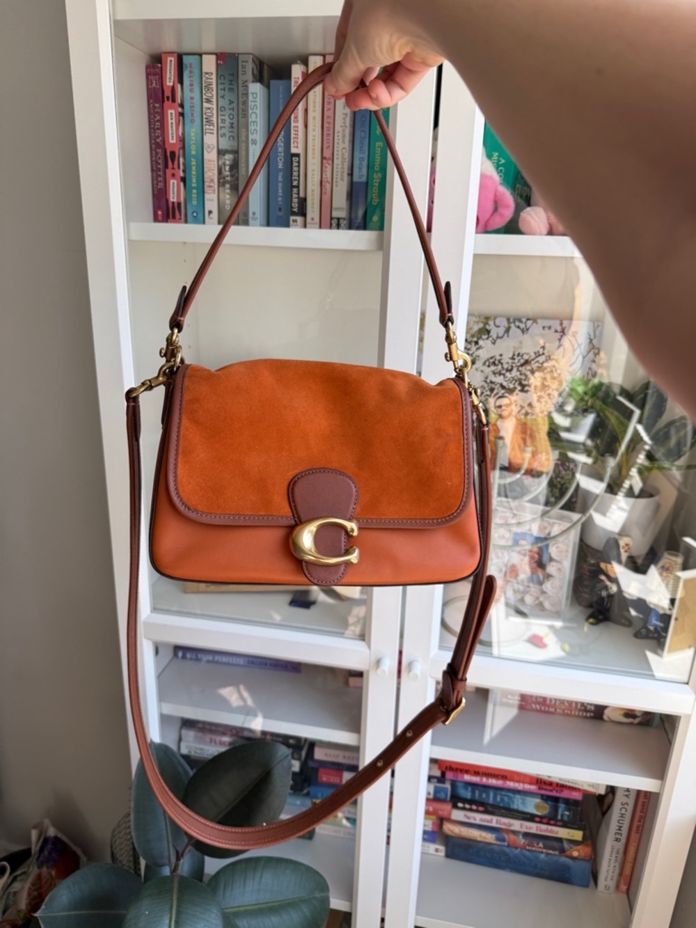 Coach Tabby Shoulder Bag in Orange and Brown with Gold Hardware - Picture 2 of 9